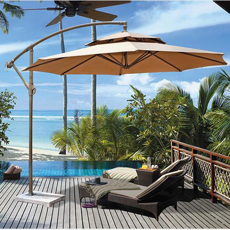 Outdoor parasol round double-deck Roman umbrella chair assembly room outdoor garden garden garden balcony beach umbrella