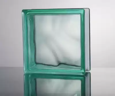 Jinghua glass brick direct sales edge color gem stone green cloud Square entrance Xi'an office direct sales brick wall partition