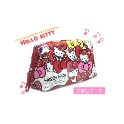 HELLO KITTY Full Ribbon Series Large Opening Cosmetic Bag S M L - Taobao