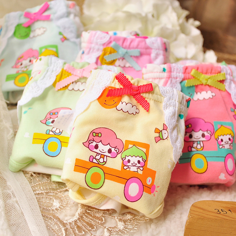 Children's underwear female baby pure cotton flat corner cartoon kid shorts children girls CUHK Student Triangle Shorts