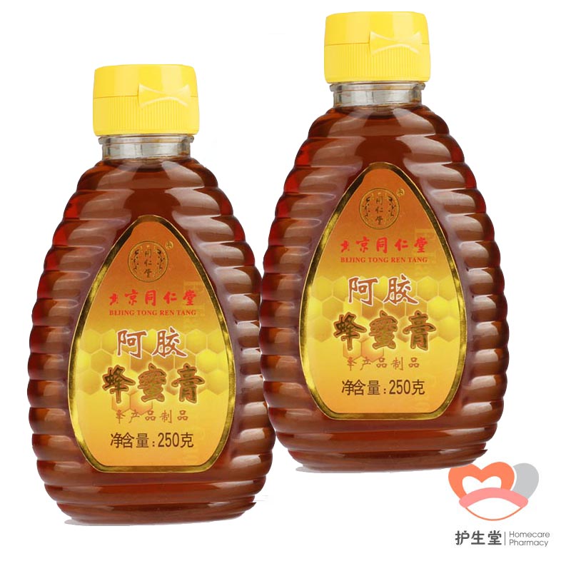 同仁堂蜂蜜 阿胶蜂蜜膏250g*2 纯正蜂蜜特价 塑料瓶 挤压不用勺