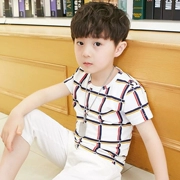 Chàng trai Mùa Hè Bộ 2018 Trẻ Em Mới của Mặc Trẻ Em Cậu Bé Lớn Cậu Bé Mùa Hè Ngắn Tay Áo Hàn Quốc Hai mảnh Đặt