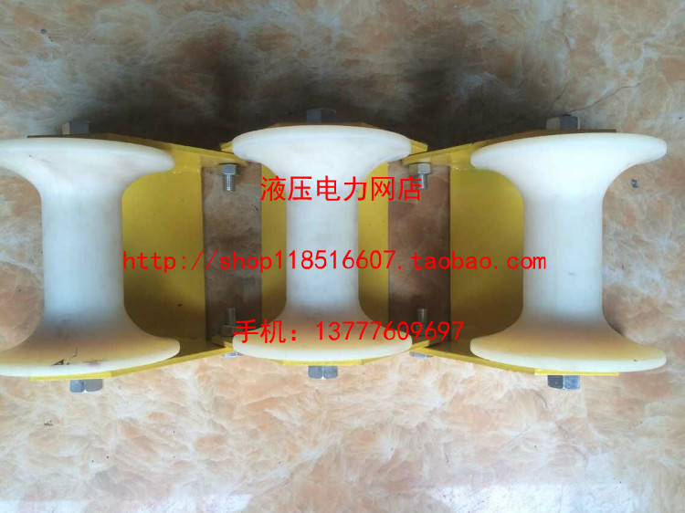 Cable laying wire pulley wellhead triple pulley pit opening triple pulley nylon pulley