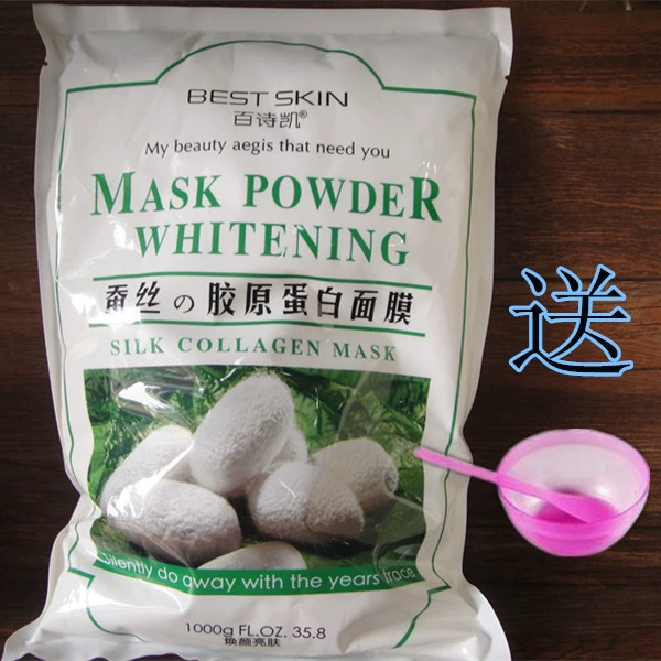 Chính hãng Baishikai Silk Collagen Soft Mask Powder Mask 1000g Trẻ hóa và làm sáng Dưỡng ẩm cao - Mặt nạ