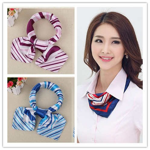 Work Clothes Silk Scarf Bank Flight Attendant Hotel Mobile Gift Instrument Work Uniform Small Square Towel Female Spring Summer Real Silk Scarves