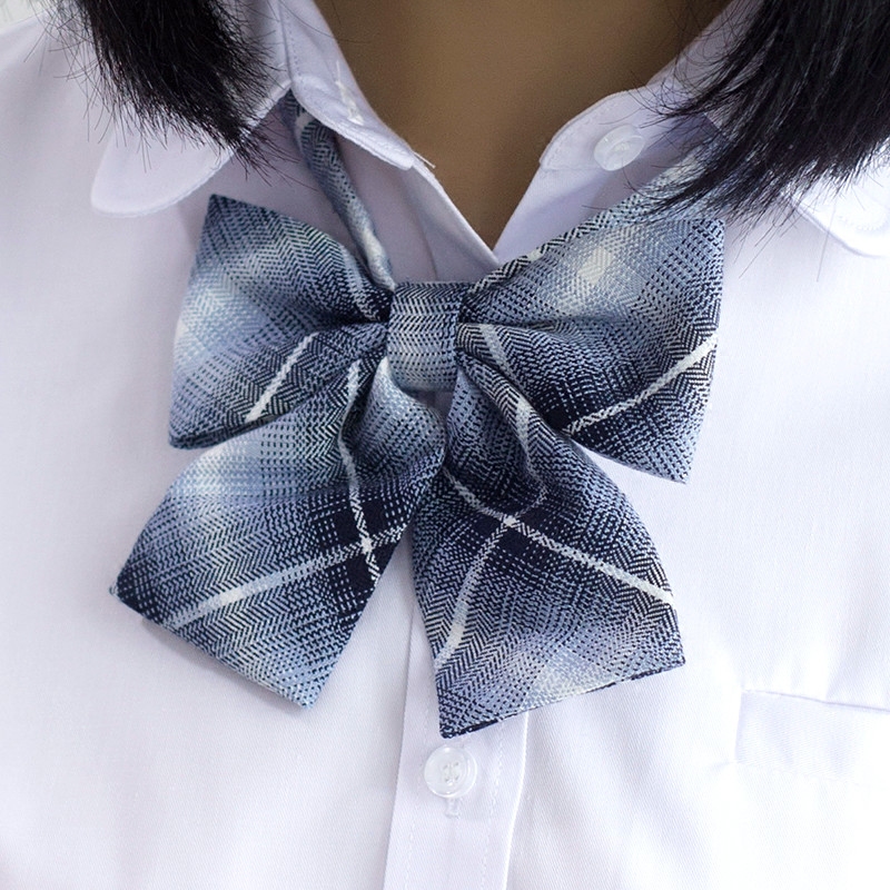 【梗豆物语】渐变水格柄领结JK制服格裙同款 手作学生领结配饰