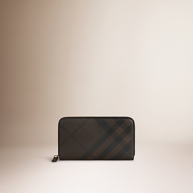 BURBERRY/博柏利烟熏格纹全拉链钱夹 39961921
