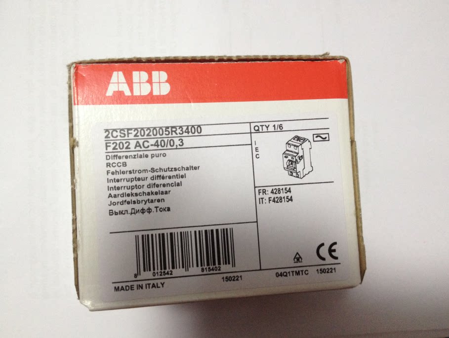 Brand new original ABB leakage protector F202 AC-40 0 3