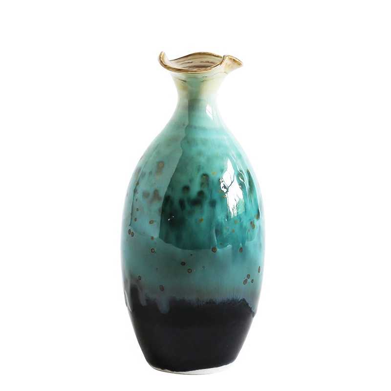 The Clear soup WoGuo home decoration vase furnishing articles sitting room flower arranging Chinese style desk study ceramic table variable glaze bottle