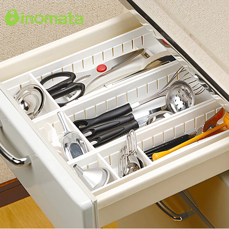 inomata日本进口厨房收纳盒 抽屉筷子收纳盒子 塑料餐具整理盒
