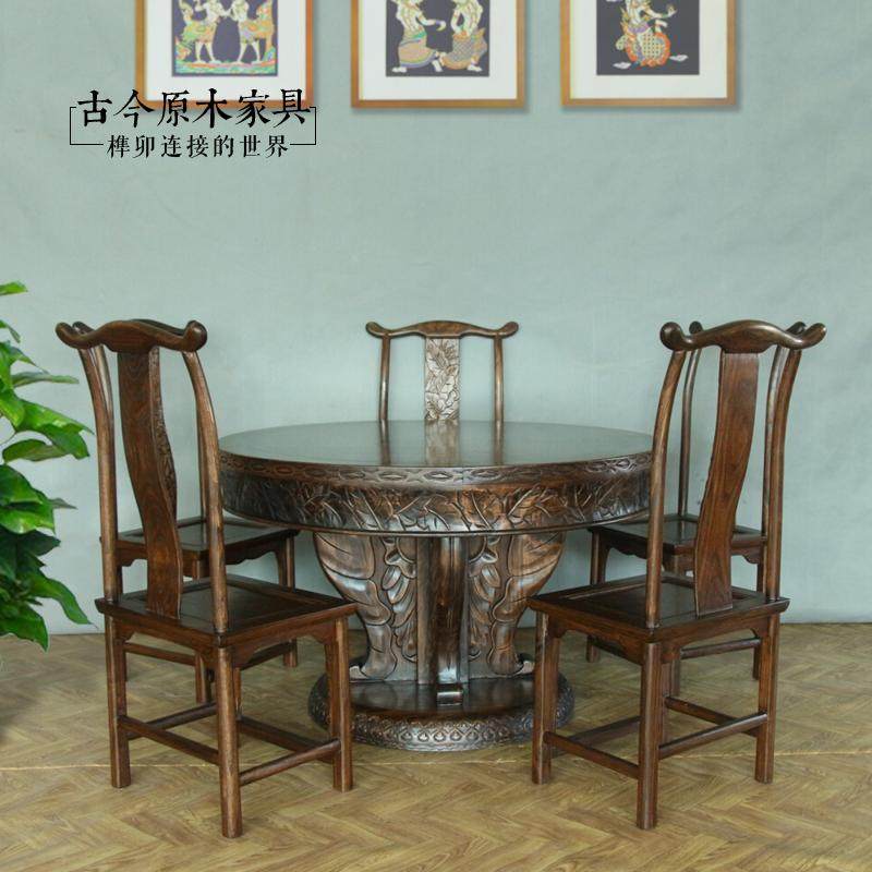 Southeast Asia style dining table round table India Moroccan style furniture DK152-1 Thai solid wood round table dining table