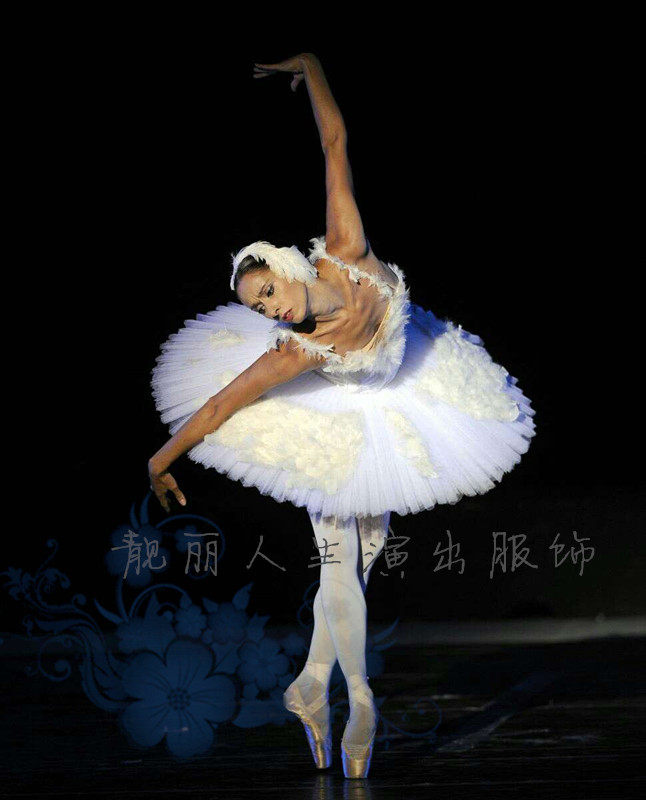 Ballet costume adult ballet skirt performance costume black and white swan dance skirt feather ballet photo costume