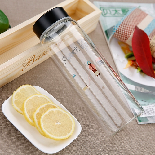 G Small Then My Bottle Glass Cup Портативная пара милая водяная чашка Creative Cup Men and Women Free Cup, чтобы отправить чашки