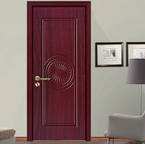 Qingan factory direct sales paint-free door Solid wood paint door Indoor door room door Bedroom door Solid wood composite door flat door