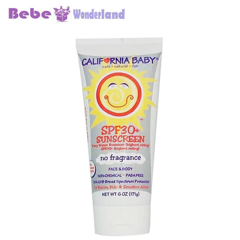 美国原装California Baby加州宝宝无香儿童防晒露 SPF 30+   171g