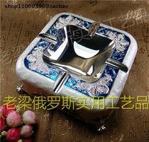 Z1 special price Russian tin metal ashtray Arrowhead angle square Silver white castle Elegant exquisite heavy