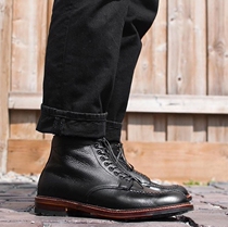 Alden Tanker Black Embossed Cowhide Light-edged Dog Tooth Bottom Barrie Last