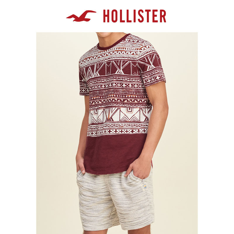 Hollister 撞色印花 T 恤 男 120062