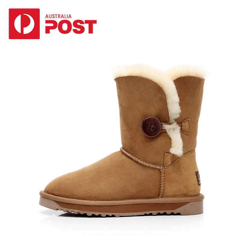BOOTY AUSTRALIA经典中款纽扣雪地靴澳洲雪地靴