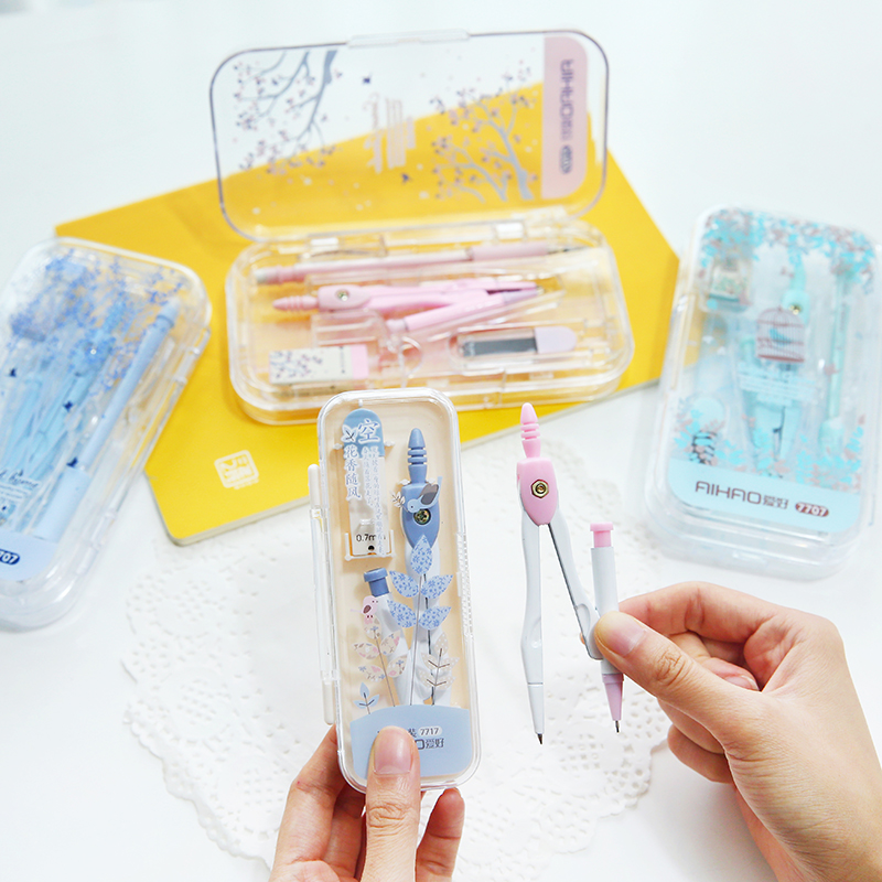 Class 2 for three years ● hobby stationery hipster automatic pencil compass lead rubber ruler 2 pieces 8 sets