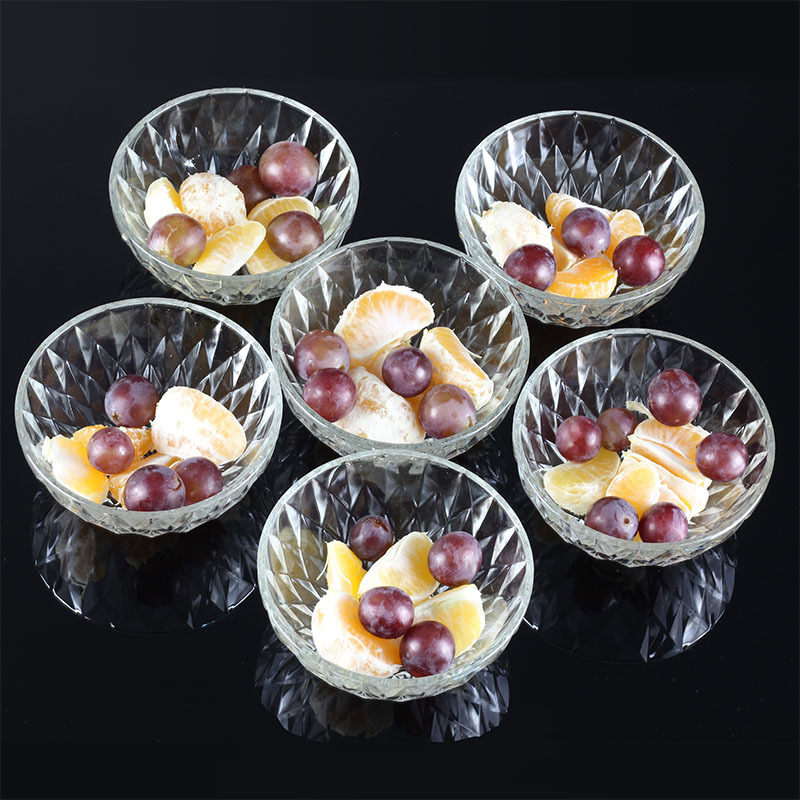 Free Shipping Small Diamond Glass Bowl Set Salad Ice Cream Bowl Fruit Rice Bowl Gift for Home Use