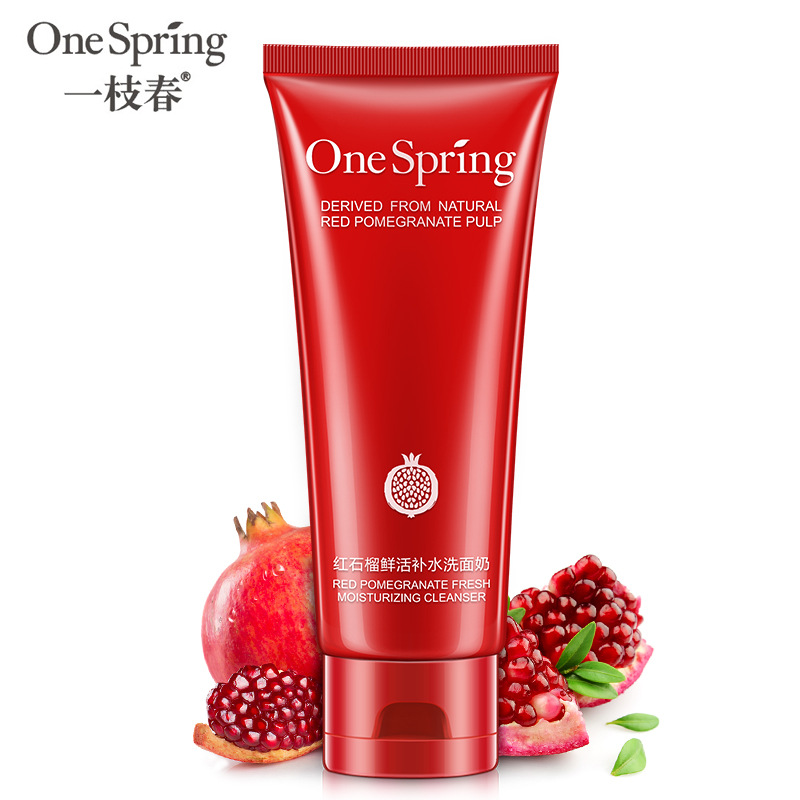 A sprig of spring red pomegranate fresh moisturizing facial cleanser moisturizing make-up moisturizing moisturizing clean oil control