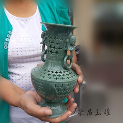 ຄູ່ຂອງ jade ທໍາມະຊາດ Nanyang jade vase ໄມ້ປະດັບ, ເຄື່ອງປະດັບເຮືອນ, ການສະແດງຫ້ອງຮັບແຂກ