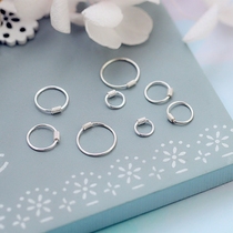 Small Z excellent original simple Joker 925 sterling silver wire base ring circle earring male ear buckle ear bone nail