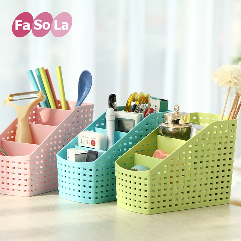 FaSoLa桌面收纳盒塑料抽屉化妆品收纳盒办公室厨房收纳盒子储物盒
