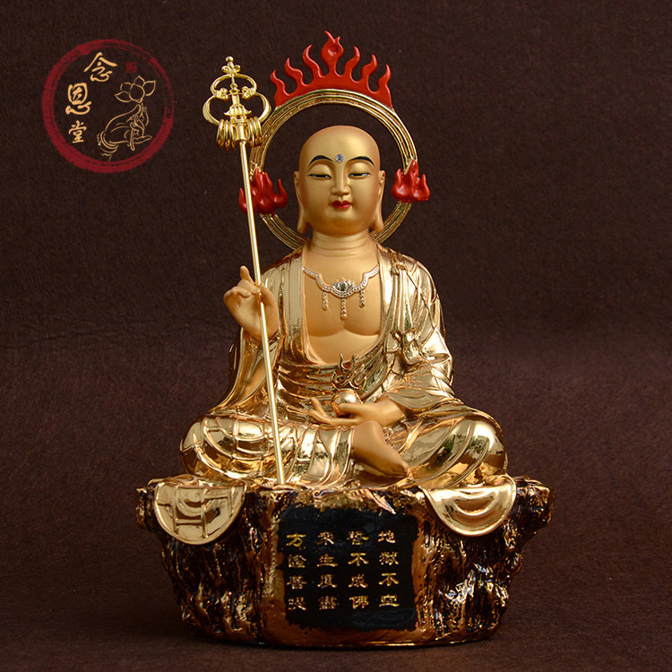 Namo Jizo Bodhisattva offering special victory resin Buddha statue seat rock Bhikkhu Jizo statue 12 inch factory