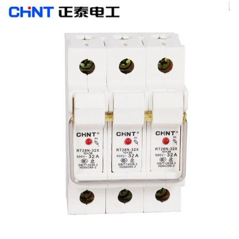 Zhengtai fuse base RT28 N-32X 3P (with light) rail type (RT18-32) melting seat