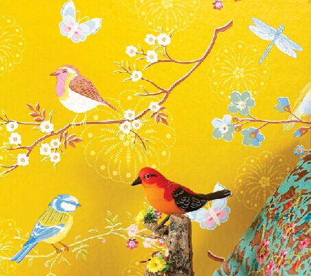 Dutch EIJFFINGER Wallpaper Imported Children's Room Background Wallpaper Paper Land Flower Bird 386013 014