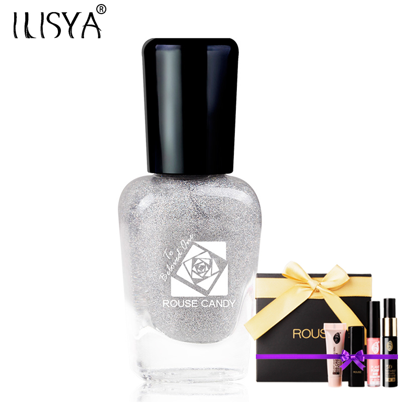 ILISYA水性可剥无毒指甲油指彩美甲 rouse candy星河珠光银色16ml