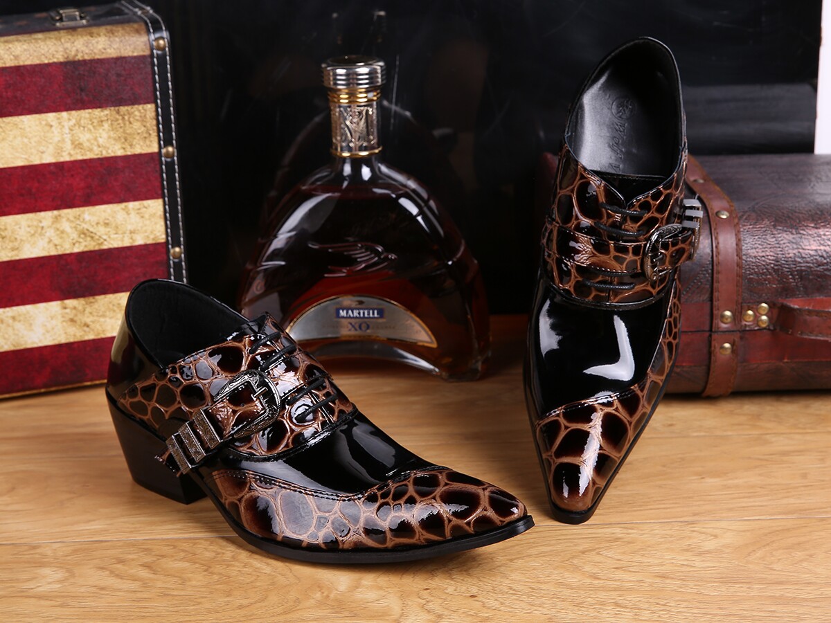 New trend British fashion pointed personality catwalk men's heightened Korean stage nightclub men's shoes hairdresser shoes