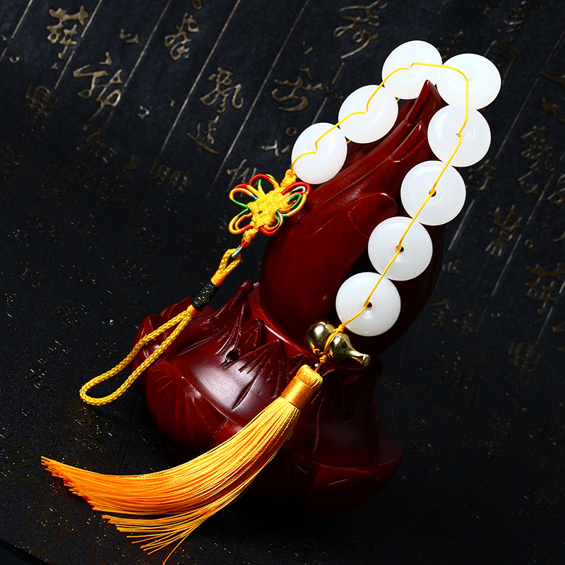 Eight White Jade Hyacinth Pendant Ming Spell Six Imperial Money Hanging up Makeup Room Pair Doors Toilet Feng Shui Supplies Mascot