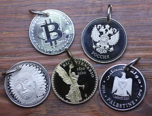 Silver-plated commemorative medal large copper medal coin pendant key pendant 40mm ancient cow-raising diy American eagle goddess