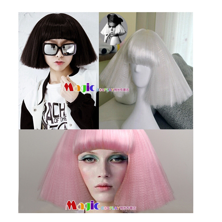 Cosplay Wig Afro Hairstyle Lady Gaga Style Nightclub Singer Performance Fluffy Broom Head Short Wig