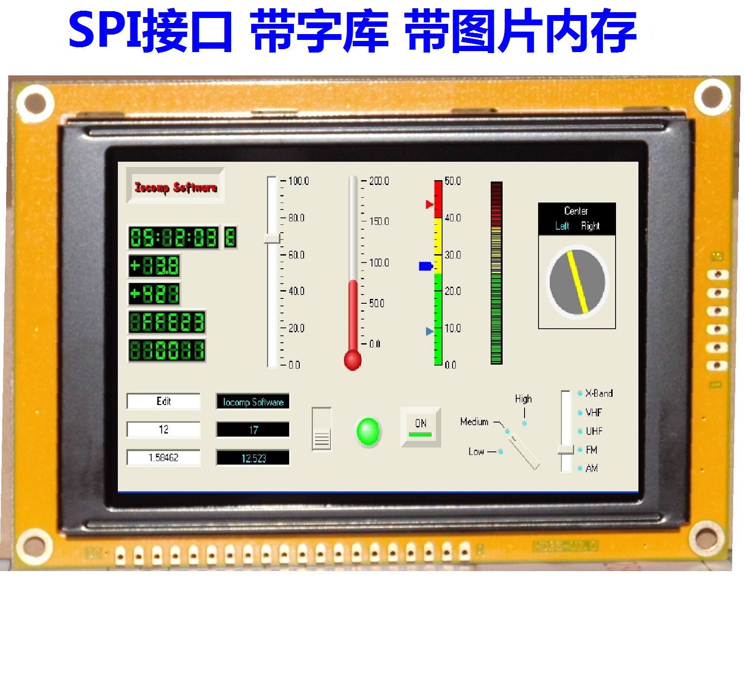 SPI serial interface 3 5 inch TFT LCD color LCD module with font and icon storage memory