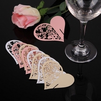 50 pieces of hollow love wine glass card card card hanging wall sticker cake decoration card wedding seat card seat card