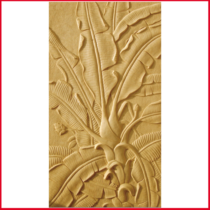 Shanghai Longzhang sandstone relief mural background wall partition entrance corridor relief decorative painting-banana tree