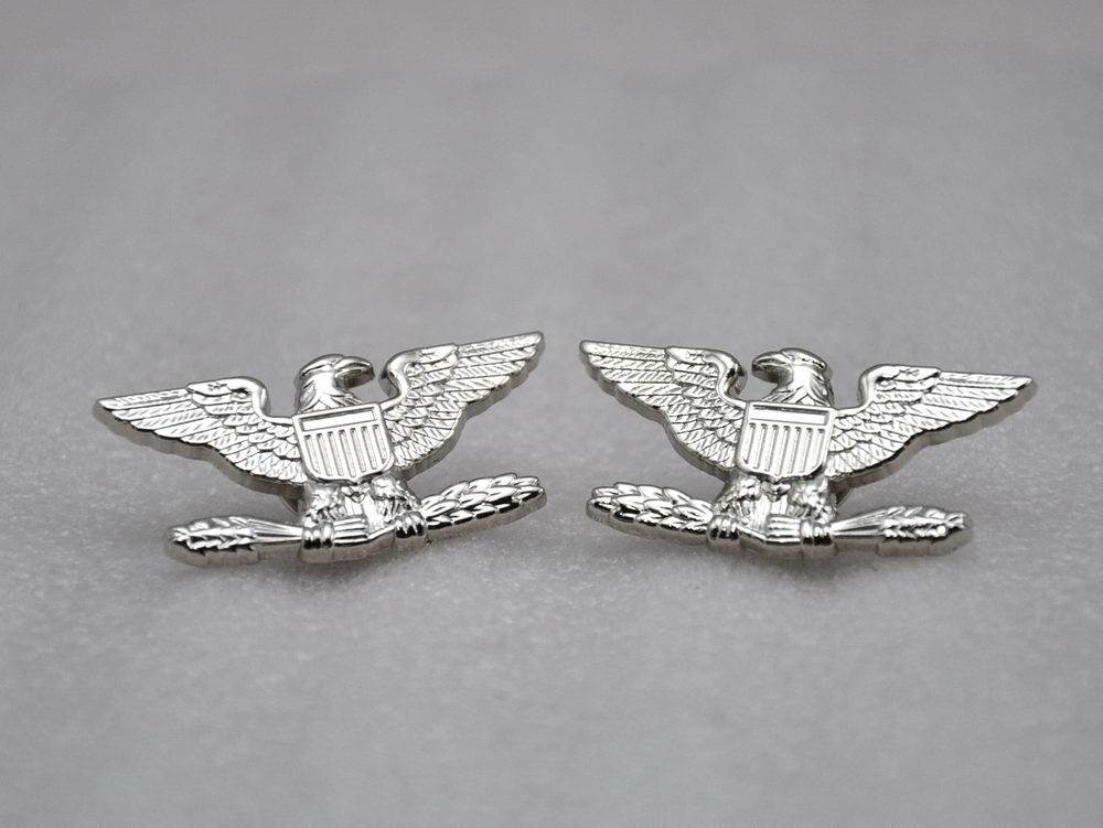 Collection US US ARMY US AIRFORCE COLONEL METAL RANK LARGE SIZE SHOULDER EMBLEM SHOULDER BADGE 