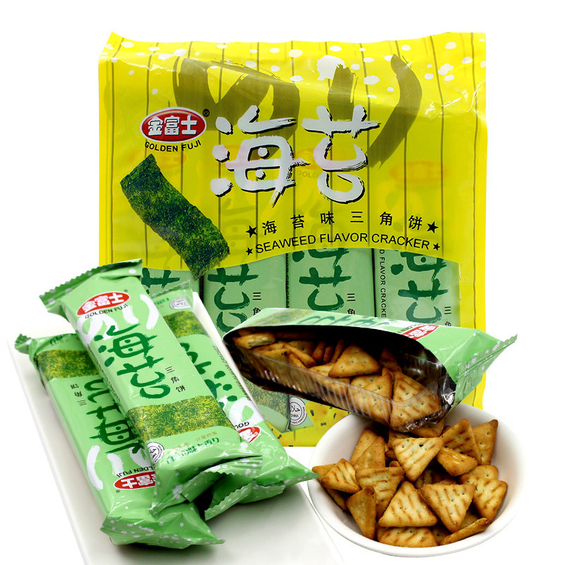 【天猫超市】金富士三角饼（ 海苔味）128g/袋营养美味休闲零食○