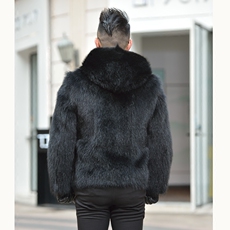 Меховая одежда 北美进口浣熊裘皮男装皮毛一体男貂皮大衣外套皮草男真皮皮衣
