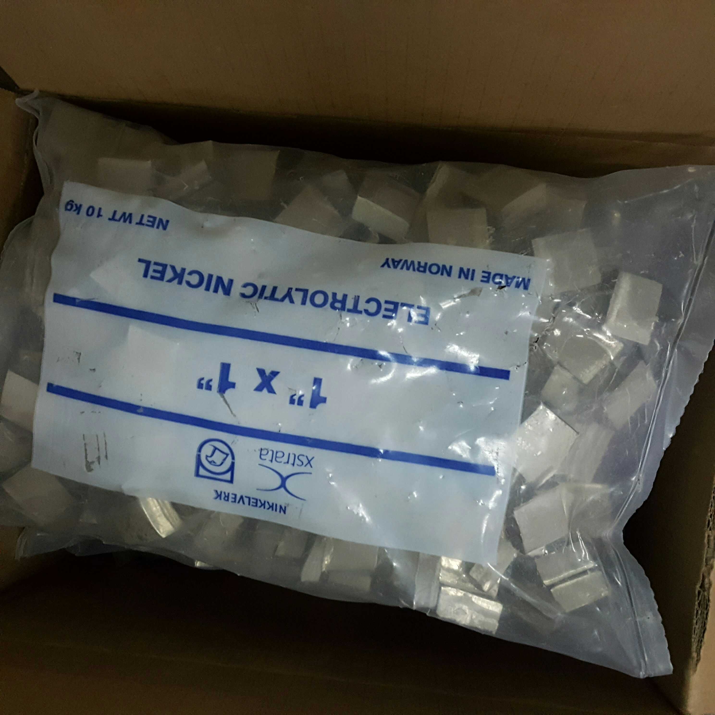 Norwegian nickel anode nickel angle electrolytic nickel 1*1 inch 10kg per pack for sale price