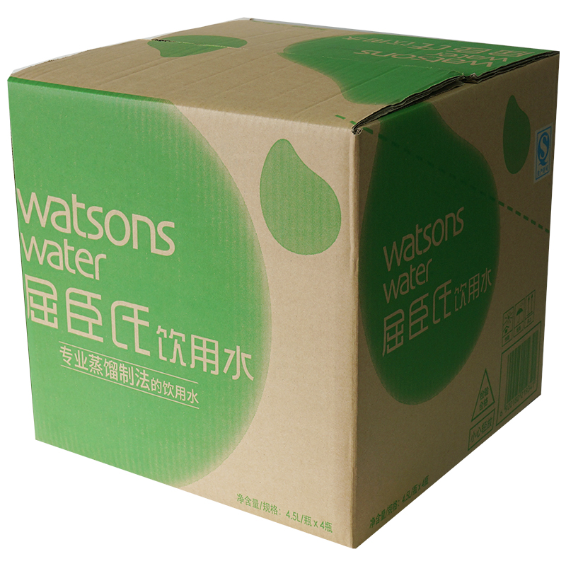 【苏宁易购】屈臣氏蒸馏水 4.5L*4桶装  饮用水整箱装