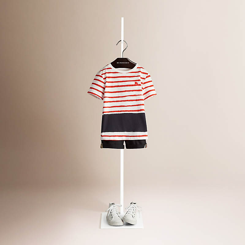 Burberry博柏利 条纹棉质 T 恤衫 40092621