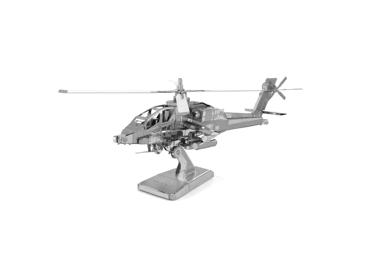 All metal DIY manual assembly model 3D nano AH64 Apache gift toy swing