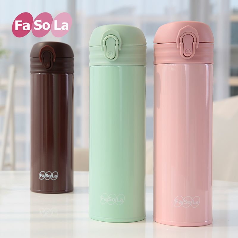 FaSoLa保温杯女士可爱便携学生水杯创意不锈钢车载保温杯男直身杯