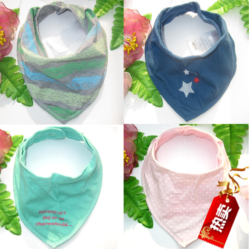 Popular original single multi-color double-layer cotton polar fleece three-dimensional adjustable triangle towel baby saliva towel bib thick section