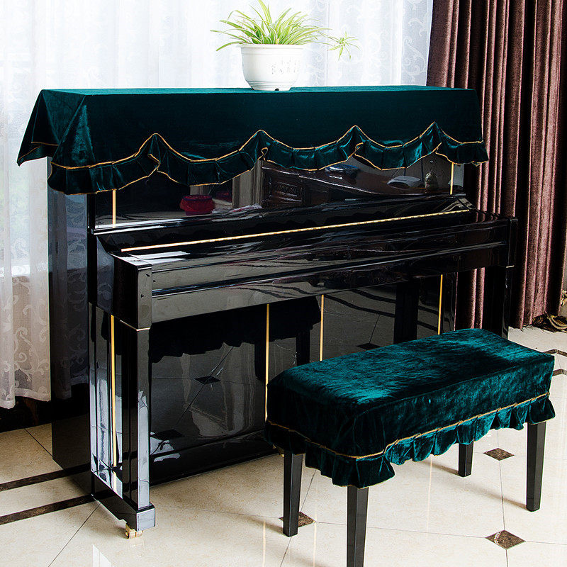 Kaiyan gold velvet trim multi-color piano half-cloth piano cover Dust cover Piano cover towel Piano cloth stool cover